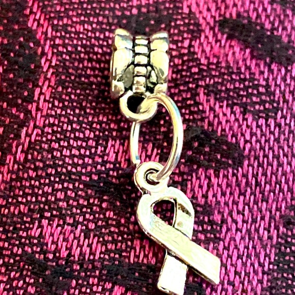 5/$10❤️❤️❤️NEW Tibetan Silver Cancer Awareness Charm - Picture 2 of 3